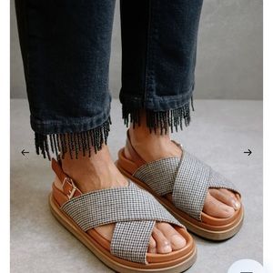 ALOHAS Marshmallow Harris Plaid Tan Platform Shoes